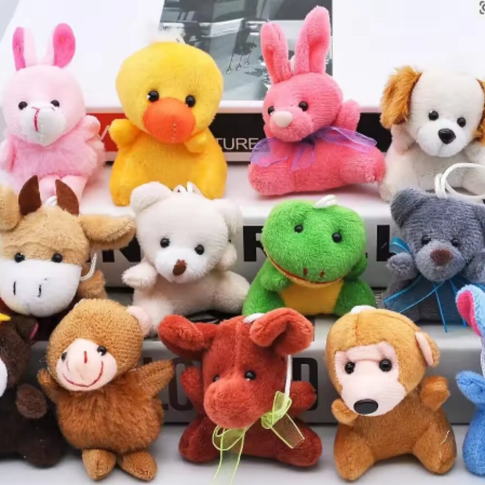 JOYFY 24 Pack Mini Animal ,lush Toyggssortment Animals Keychain Decoration for K